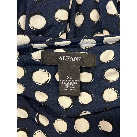 Alfani Women XL Extra Large Blue White Polka Dot Sleeveless Top Blouse NWT New - Picture 9 of 10